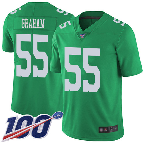 Men Philadelphia Eagles #55 Brandon Graham Limited Green Rush Vapor Untouchable NFL Jersey 100th Season